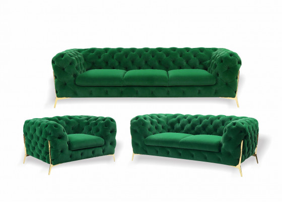 Luxury Chesterfield Upholstered Sofa Set in Velvet 3+2 Seater Couch Set