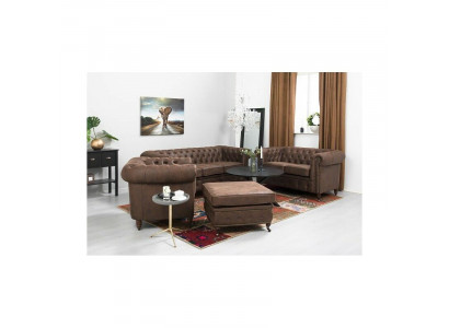 Chesterfield 3+2+1 Seater Sofa Set + Ottoman Couch Sofa Leather Textile Couches