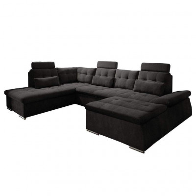 U-shaped sectional sofa design modern upholstery textile bed box with sleeping function