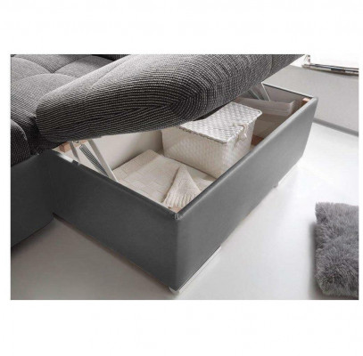 Design corner sofa, fabric L-shape, bed function, couch upholstery, corner modern.