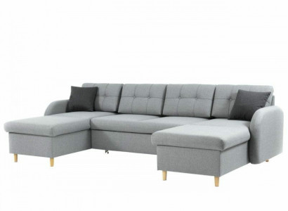 Design corner sofa with bed function, upholstered corner sofas, couches, new Prato.