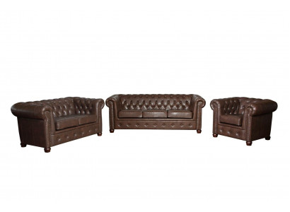 Leather sofa couch sofa set 3+2 Seater suite design sofa Chesterfield
