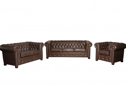 Leather sofa couch sofa set 3+2 Seater suite design sofa Chesterfield