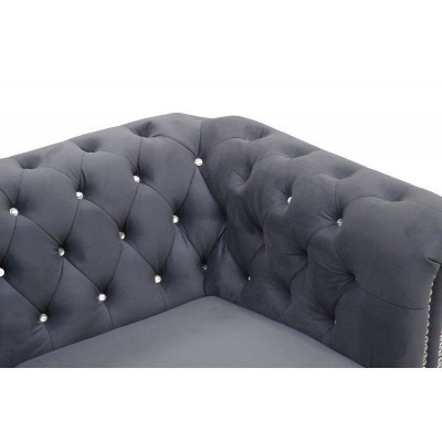 Chesterfield sofa set sofa upholstery crystal stones leather set 3+2 couch