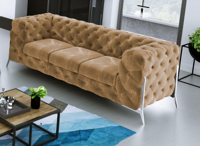 Chesterfield Three-Seater Comfortable Designer Living Room 3-Seater Sofa