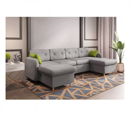 Living area sofa bed function fabric corner sofa U-shape decor couch design upholstery