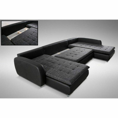 Design corner sofa Elena with bed function couch upholstery seating corner sofas XXL new