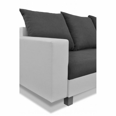 Design corner sofa with sofa L-shape, bed function, couch seat, corner sofas, textile upholstery, new.
