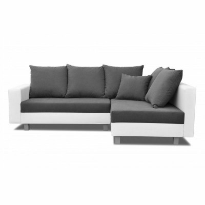 Design corner sofa with sofa L-shape, bed function, couch seat, corner sofas, textile upholstery, new.