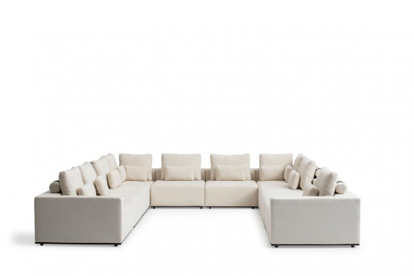 Large U-shaped upholstered sofa living room furniture designer couch living landscape
