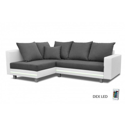 Design corner sofa L-shaped sofa bed function couch seat corner sofas textile upholstery LED