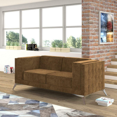 Chesterfield Upholstered Couch Fabric Sofas Sofa Seating Suite Two-Seater 2 Seater