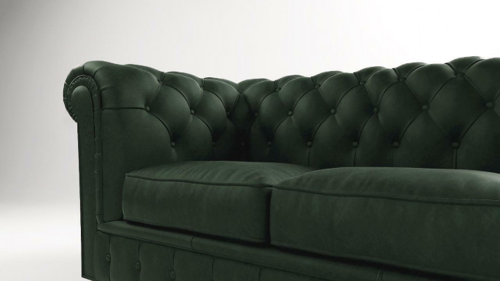 Chesterfield Couch Sofa Upholstery 3-Seater Sofas Seating Suite Green Sofas