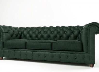 Chesterfield Couch Sofa Upholstery 3-Seater Sofas Seating Suite Green Sofas