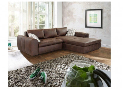 Big Sofa Couch Corner Sofa Vintage XXL Upholstered Corner Suite Fabric Living Landscape
