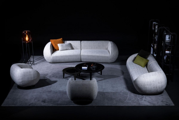 Sofa set lounge seating group three-seater armchair upholstered corner modern