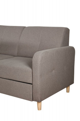 Sectional L-shaped sofa couch design upholstery modern fabric with bed function grey fabric