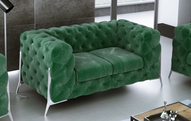 Chesterfield Couch 2-Seater Upholstered Seat Fabric Textile Couches Leather Sofas Sofa