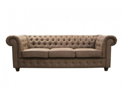 Chesterfield design luxury upholstered seating couch XXL big 3-seat sofa couches