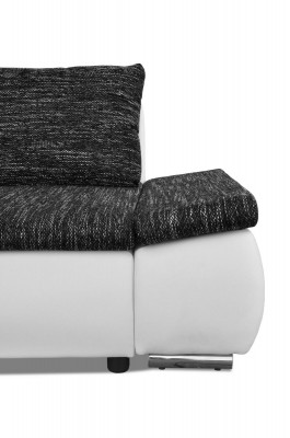 Modern design L-shaped corner sofa with bed function, leather textile couches new.