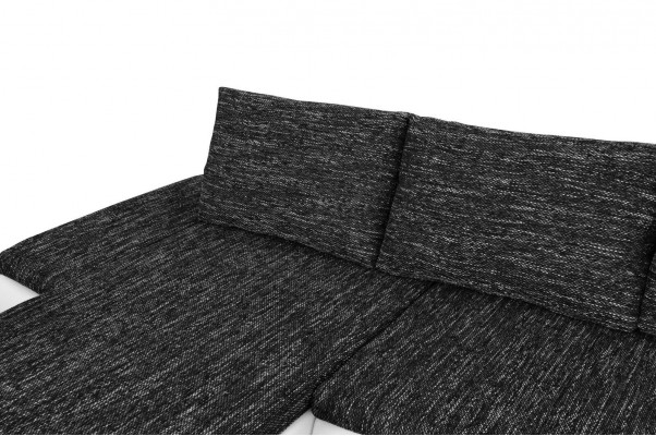 Modern design L-shaped corner sofa with bed function, leather textile couches new.