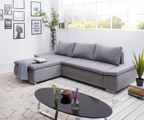 Sofa bed design, corner sofa, L-shape, bed function, couch, textile sofas, fabric