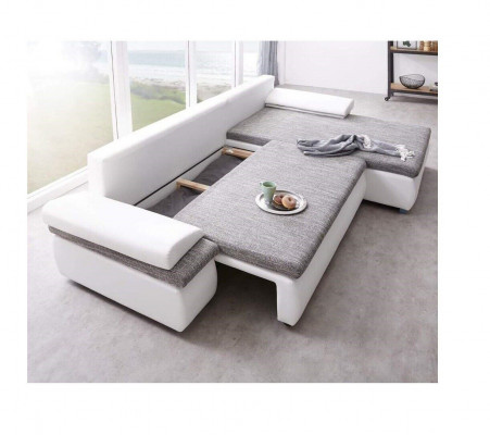 Design corner sofa sleeper sofa bed function couch leather textile upholstery sofas fabric
