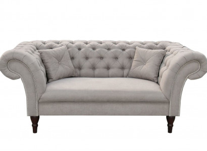 New 2-seater Chesterfield Upholstered Couch Fabric Sofas Seating Set