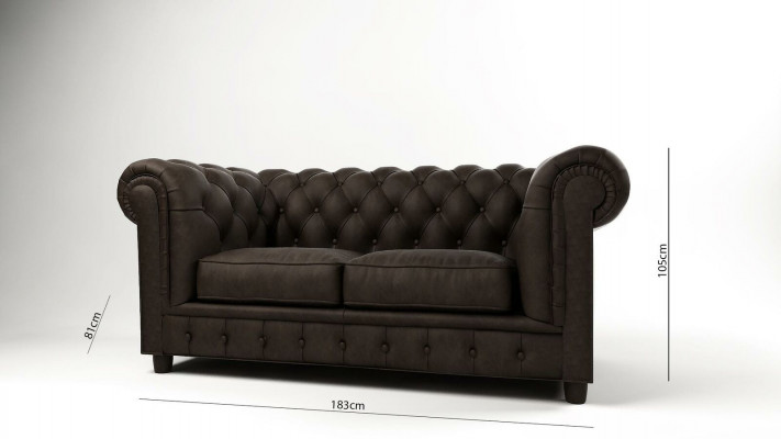 Chesterfield Couch 2-Seater Upholstered Seat Fabric Material Couches Leather Sofas Sofa
