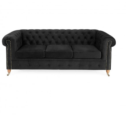 Chesterfield 3-seater couch fabric sofa elegant design classic furniture new