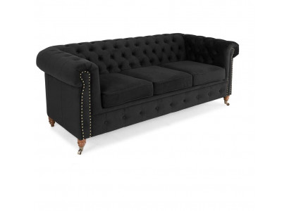 Chesterfield 3-seater couch fabric sofa elegant design classic furniture new