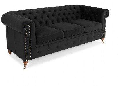 Chesterfield 3-seater couch fabric sofa elegant design classic furniture new
