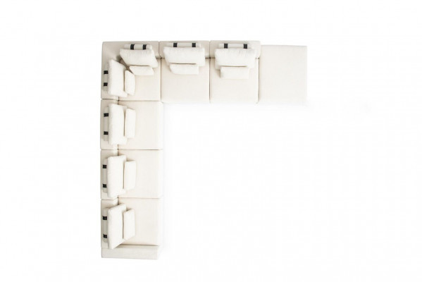 White living landscape living room L-shaped sofa upholstery designer furniture style