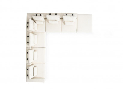 White living landscape living room L-shaped sofa upholstery designer furniture style