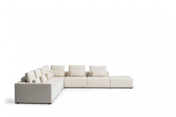White living landscape living room L-shaped sofa upholstery designer furniture style