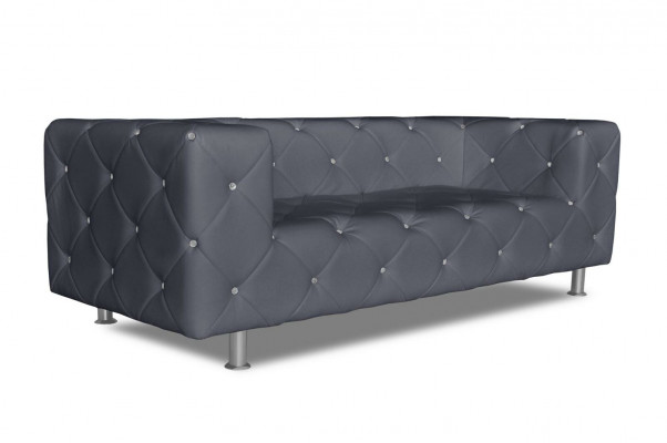 Three-seater couch upholstery design sofa 3-seater seat sofas room Chesterfield gray new
