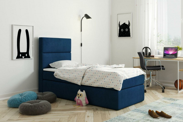 Bed Box Spring Blue Design Bed Big Upholstery Hotel Double Luxury Beds 80x200cm New