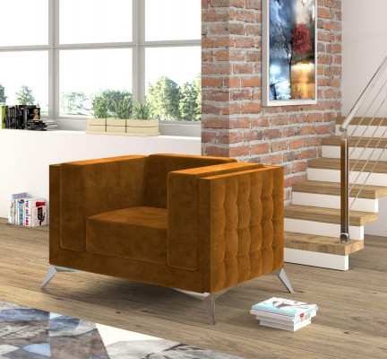 Chesterfield armchair couch 1-seater fabric couches upholstery new TV sofa