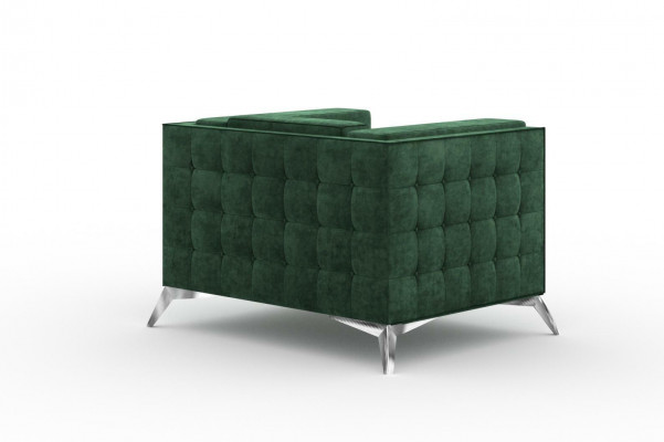 Chesterfield Armchair 1 Seater Couche Upholstery New TV Sofa Textile Fabric