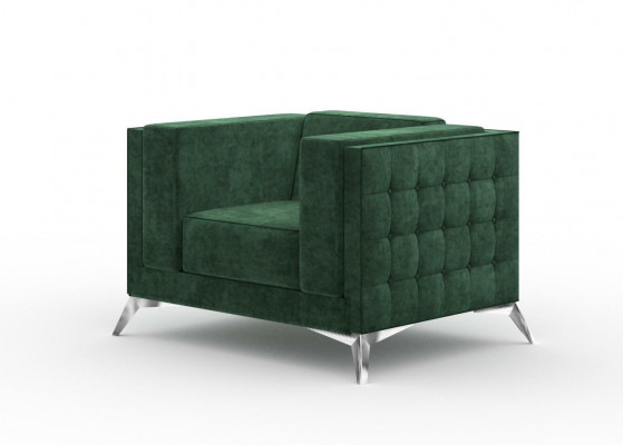 Chesterfield Armchair 1 Seater Couche Upholstery New TV Sofa Textile Fabric