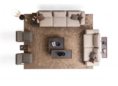 Large Upholstered Seating Group Five-Seater Three-Seater Armchair Living Room Furniture Set