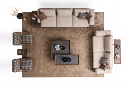 Large Upholstered Seating Group Five-Seater Three-Seater Armchair Living Room Furniture Set