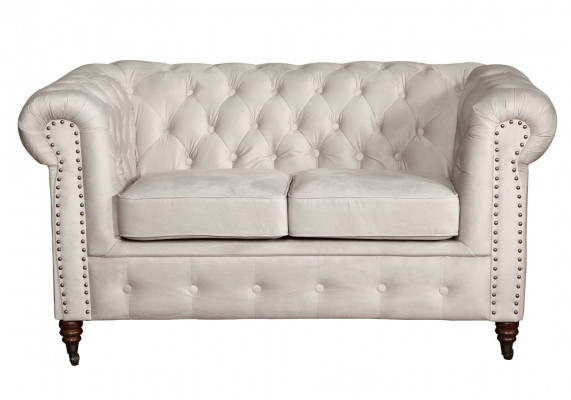 2-seater Chesterfield Sofa Fabric Upholstered Elegant Design Furniture