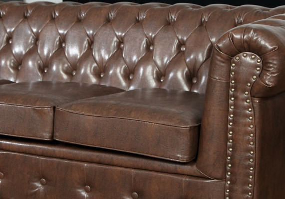 Designer 2-seater fabric sofas couches new Chesterfield leather sofa couch