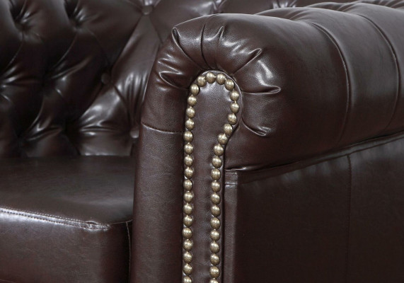 Design Sofa 2-Seater Couch Chesterfield Upholstery Seat Set Leather Textile New