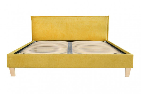 Double bed, bed, beds, upholstery, bedroom, box spring, marriage, yellow, textile, fabric