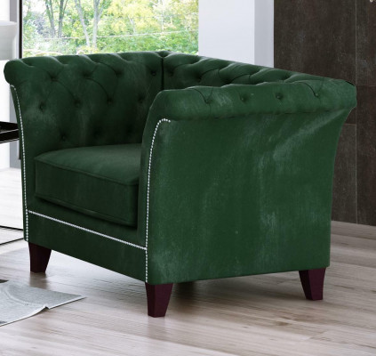 Chesterfield Armchair Couch Upholstery 1-Seater Velvet Design Couches Deco Sofas