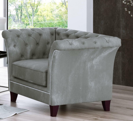 Chesterfield Armchair Couch Upholstery 1-Seater Velvet Design Couches Deco Sofas