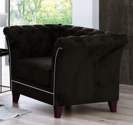Chesterfield Armchair Couch Upholstery 1-Seater Velvet Design Couches Deco Sofas