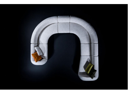 U-shaped upholstered living landscape living room set luxury couch modern